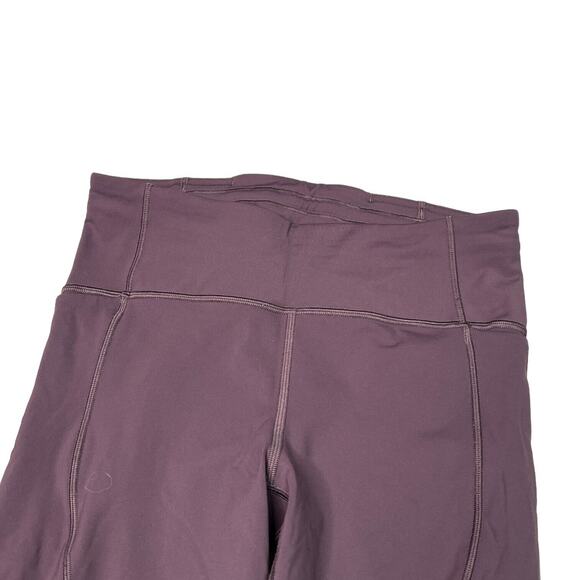 Lululemon On Pace Crop Leggings Nulux 21" Inseam W6AN8S Vintage Grape Purple 6 - Picture 5 of 12